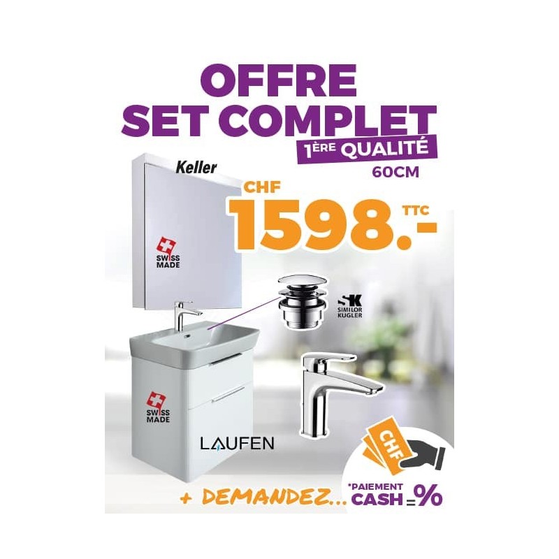 Offre set complet salle de bain - 1er qualité Laufen Keller 60cm