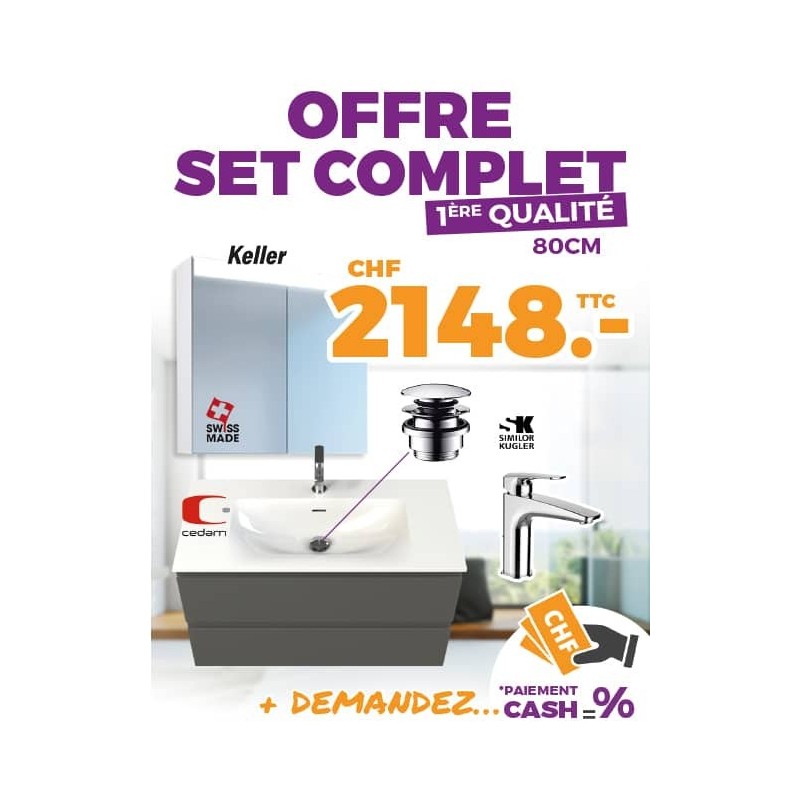 Offre set complet salle de bain - 1er qualité Laufen Keller 80cm