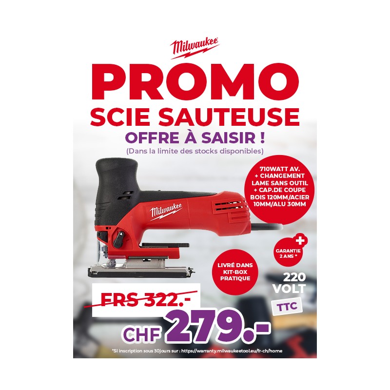 MILWAUKEE SCIE SAUTEUSE JS120X 220V SUPER ACTION