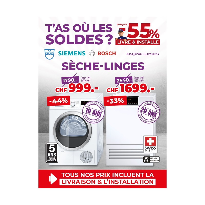 Top soldes sur les sèche-linges Juin-juillet  2023