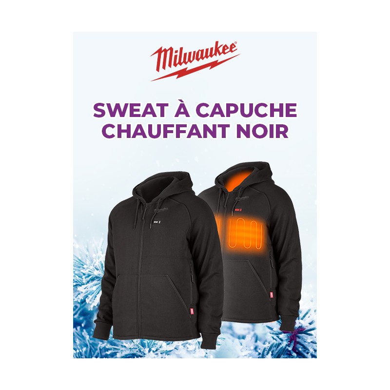 SWEAT À CAPUCHE CHAUFFANT NOIR