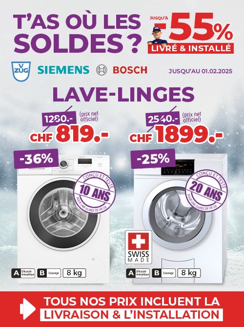 Top soldes sur les lave-linges