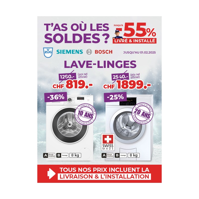 Top soldes sur les lave-linges