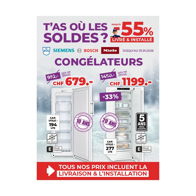 Top Soldes sur les congélateurs